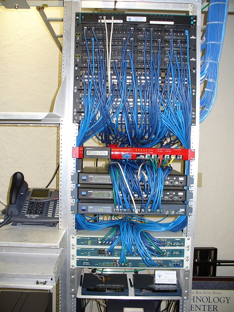 Free Standing Equipment Rack with Network Equipment